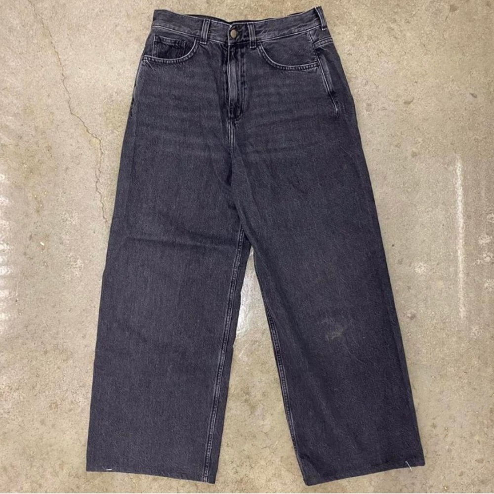 COS Washed Black Relaxed Fit Wide Leg Jeans